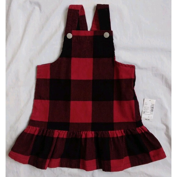 The Children's Place Other - The Childrens Place Dress Jumper Buffalo Plaid Red Black Sleeveless Girls 2T